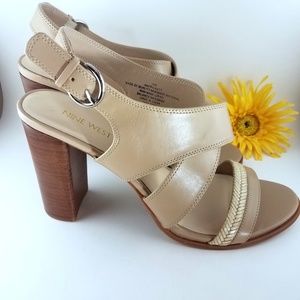 Sale! [Nine West] Pickett Nude Heeled Sandals